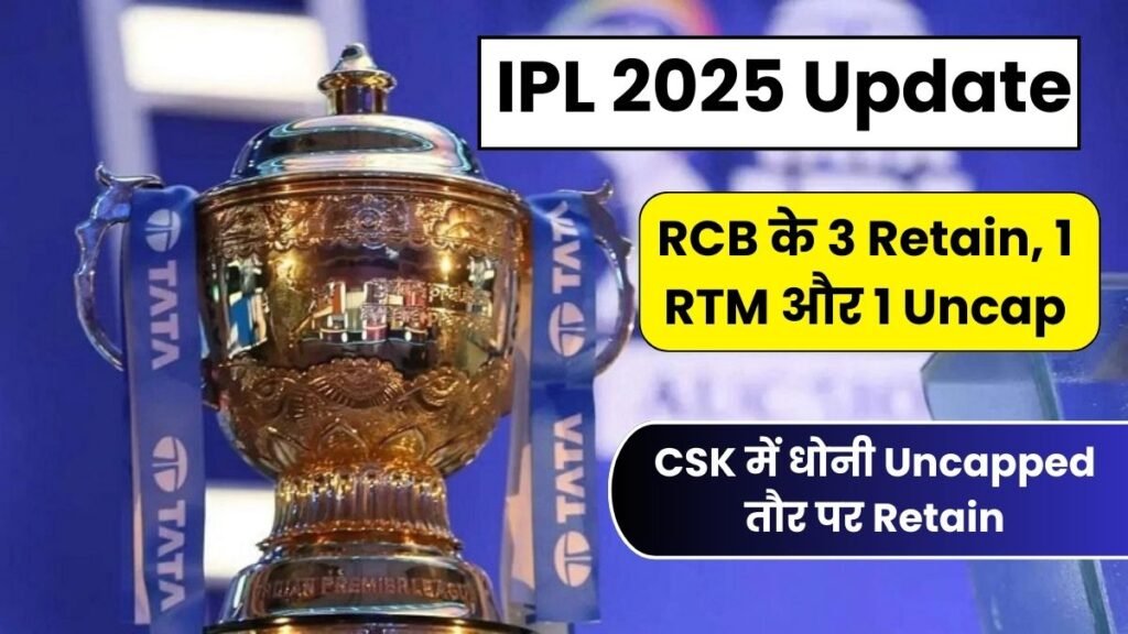 IPL 2025 Update: इस बार MS धोनी आईपीएल 2025 खेलेंगे या नही,तो वही RCB के 3 Retain, 1 RTM और 1 Uncap