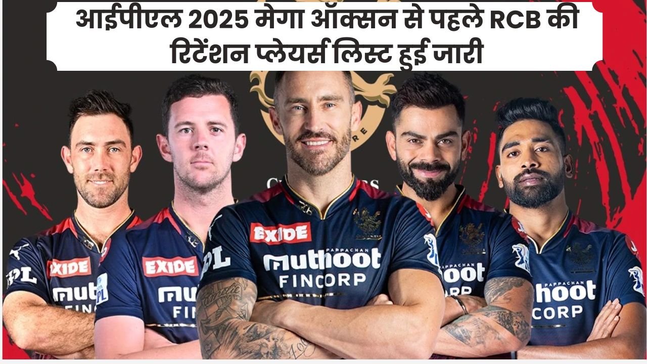 आईपीएल 2025 मेगा ऑक्सन से पहले RCB की रिटेंशन प्लेयर्स लिस्ट हुई जारी, बड़े दिग्गज खिलाड़ी हुए लिस्ट से दूर यहा जानिए