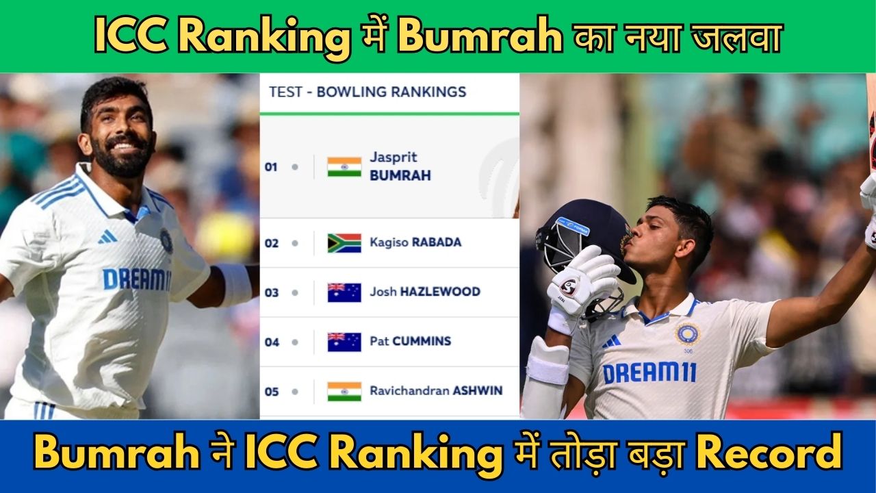 Bumrah की दमदार Performance ने ICC Ranking में मचाया धमाल New Record बना कर सबको चौंका दिया!