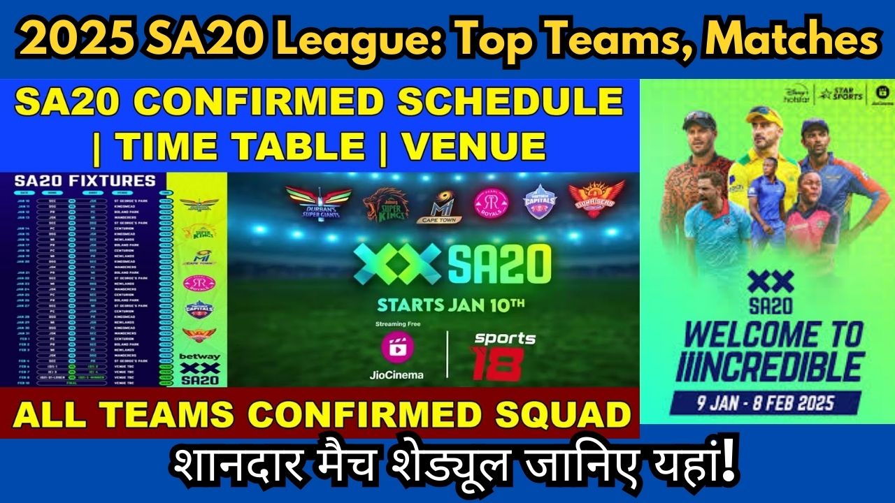 2025 SA20 League: Top Teams, Exciting Matches & Live Streaming Details आपको चौंका देंगे!